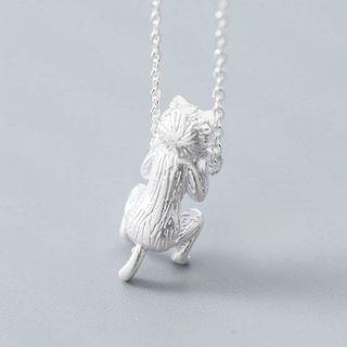 925 Sterling Silver Cat Pendant Necklace Silver - One Size