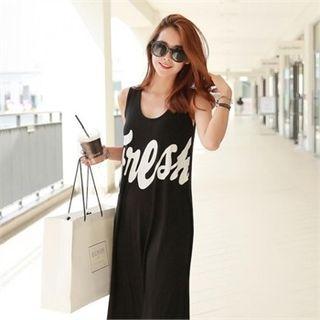 Lettering Tank Maxi Dress