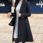 Peaked-lapel Double-breasted Flare Coat