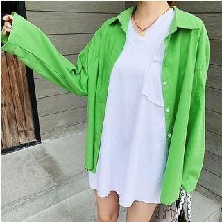 Set: Short-sleeve T-shirt + Shirt As Shown In Figure - One Size