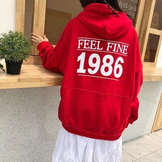 Lettering Behind Pocket Boxy Hoodie