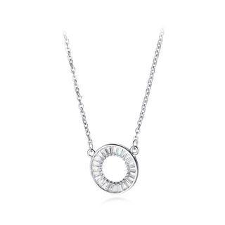 Fashion Simple Geometric Round Necklace With Cubic Zircon Silver - One Size