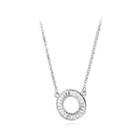 Fashion Simple Geometric Round Necklace With Cubic Zircon Silver - One Size