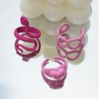Set Of 3: Open Ring 01 - Pink - One Size