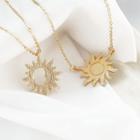 Alloy Sun / Moon Pendant Necklace