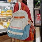 Set: Lettering Buckled Backpack + Charm