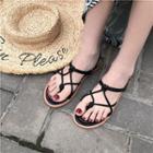 Crossover Knot Accent Sandals