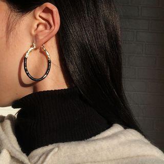 Two-tone Alloy Hoop Earring