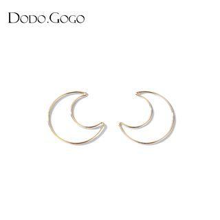Moon Alloy Earring 1 Pair - Gold - One Size