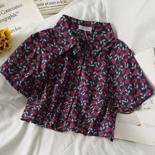 Floral Loose-fit Crop Shirt