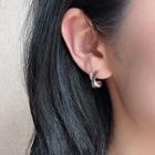 Alloy Rhinestone Cross Earring 1 Pair - As Shown In Figure - One Size
