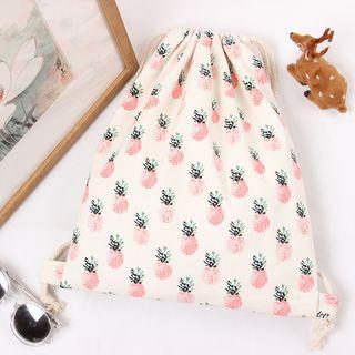 Pineapple Print Drawstring Shopper Bag