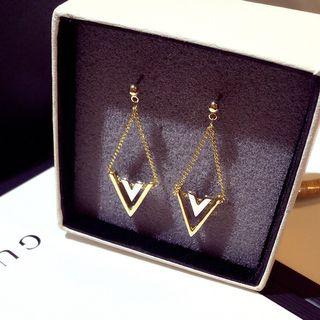 Letter V Dangle Earring