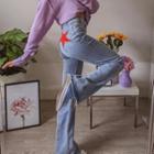 Star Patch Boot-cut Jeans