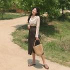 Slit-front A-line Long Skirt