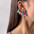 Set Of 6: Smiley Flower Acrylic Dangle Earring 2327 - 6 Pcs - Gold - One Size