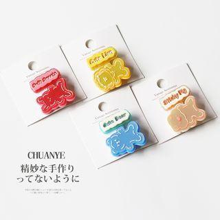 Set Of 2: Lettering Cartoon Hair Clip