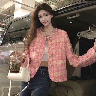 Frayed Denim Button Jacket