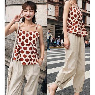 Set: Dotted Camisole Top + Harem Pants