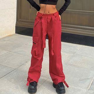 Low Waist Loose-fit Straight-fit Cargo Pants