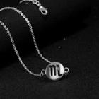 Fashion Simple Scorpio Round Necklace Silver - One Size