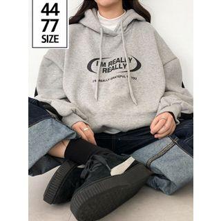 Couple Letter Contrast-trim Hoodie