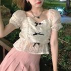 Short-sleeve Mesh Top / Mini Skirt