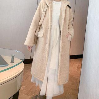 Fleece Button-up Long Coat