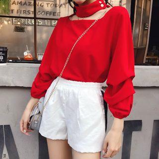 Set: Cut Out Long-sleeve Top + Shorts