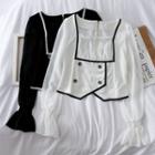 Double-breasted Asymmetric Crop Shirt