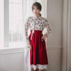 Modern Hanbok Skirt In Burgundy Burgundy - One Size
