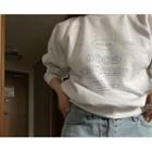 [dearest] Raglan-sleeve Letter Sweatshirt One Size