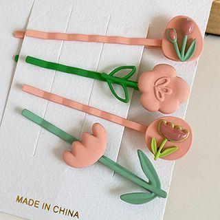 Set Of 4: Flower Hair Clip