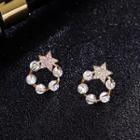 925 Sterling Silver Star Mini Hoop Earring As Shown In Figure - One Size