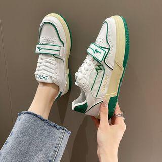 Two-tone Adhesive Tab Platform Sneakers