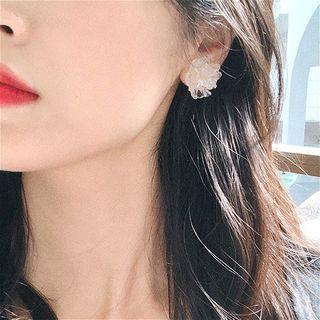 Acrylic Flower Earring 1 Pair - Translucent White - One Size