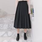 High-waist Midi A-line Pleated Skirt