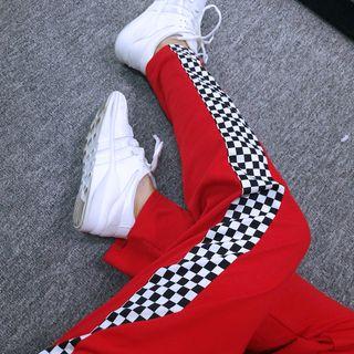 Gingham Panel Pants