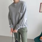 Elbow-patched Fleece-lined Boxy Sweatshirt