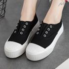 Laceless Canvas Platform Sneakers