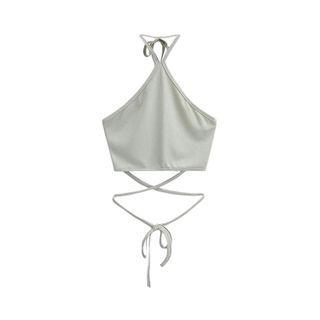 Halter Neck Tie-waist Crop Camisole Top