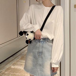 Buckled Loose Plain Shirt