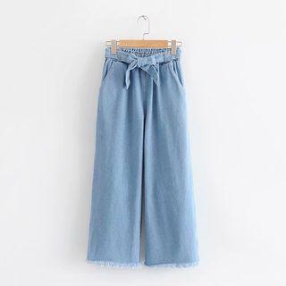 Wide Leg Jeans Denim Blue - One Size
