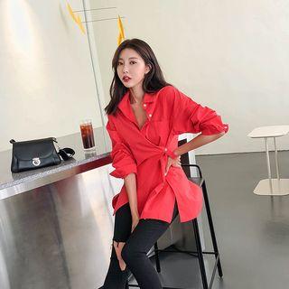 Cutout-hem Two-way Shirt