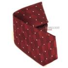 Dotted Neck Tie Dark Red - One Size