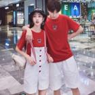 Couple Matching Dog Embroidered Short-sleeve T-shirt / Jumper Shorts / Shorts
