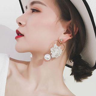 Lace Pearl Heart Earring