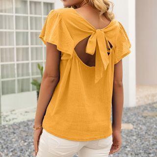 Bow Cutout-back Blouse