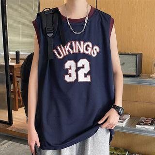 Letter Print Basketball Vest