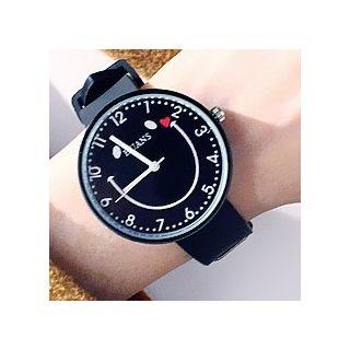 Smiley Print Silicone Strap Watch